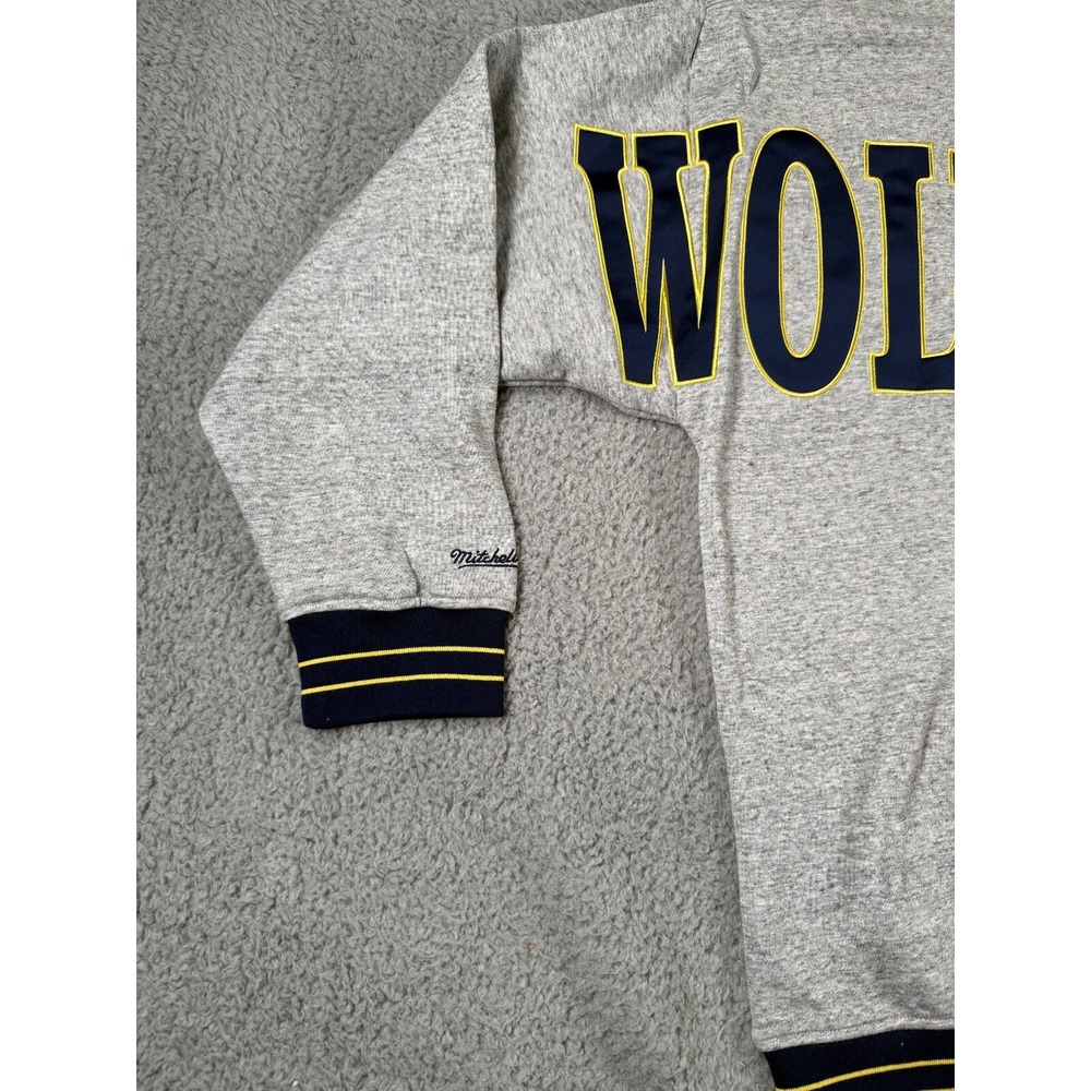 Mitchell Ness Michigan Wolverines Sweatshirt Mens XL Gray Full Field Fleece Y2K - Picture 7 of 11